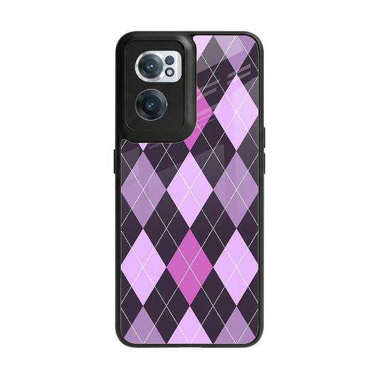 Argyle Purple back phone cover | glass case for oneplus nord ce 2