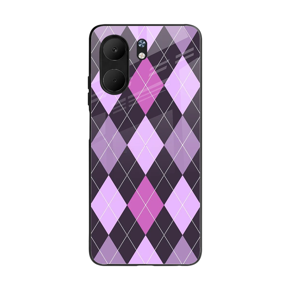 Argyle Purple back phone cover | glass case for oppo a5x 5g
