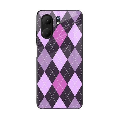 Argyle Purple back phone cover | glass case for oppo a5x 5g