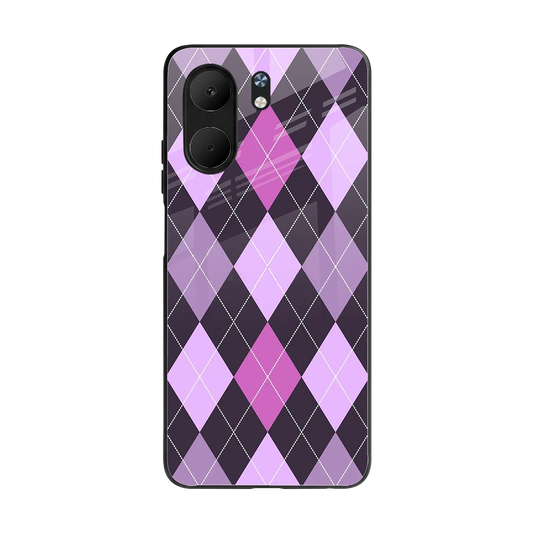 Argyle Purple back phone cover | glass case for oppo a5x 5g