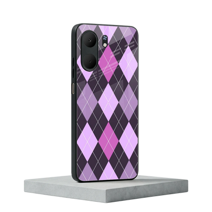 Argyle Purple oppo a5x 5g mobile cover | shockproof glass phone case