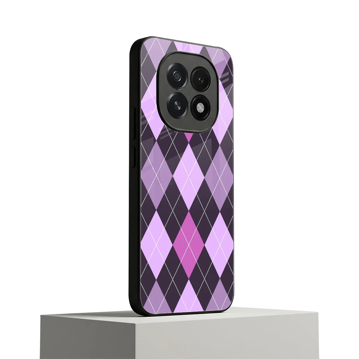 Argyle Purple oppo f29 5g mobile cover | shockproof glass phone case