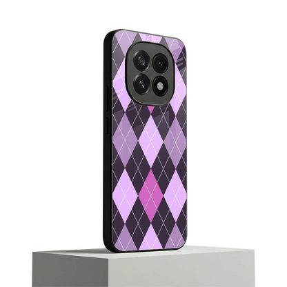 Argyle Purple oppo f29 5g mobile cover | shockproof glass phone case