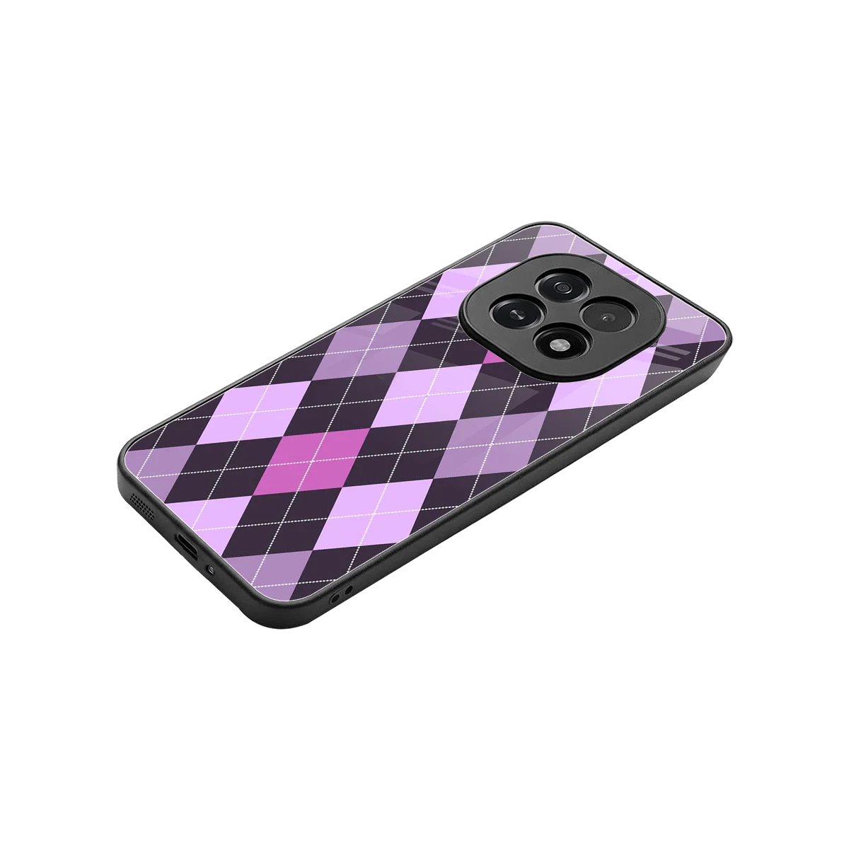 Argyle Purple stylish phone case for oppo f29 5g | glossy glass and slim fit