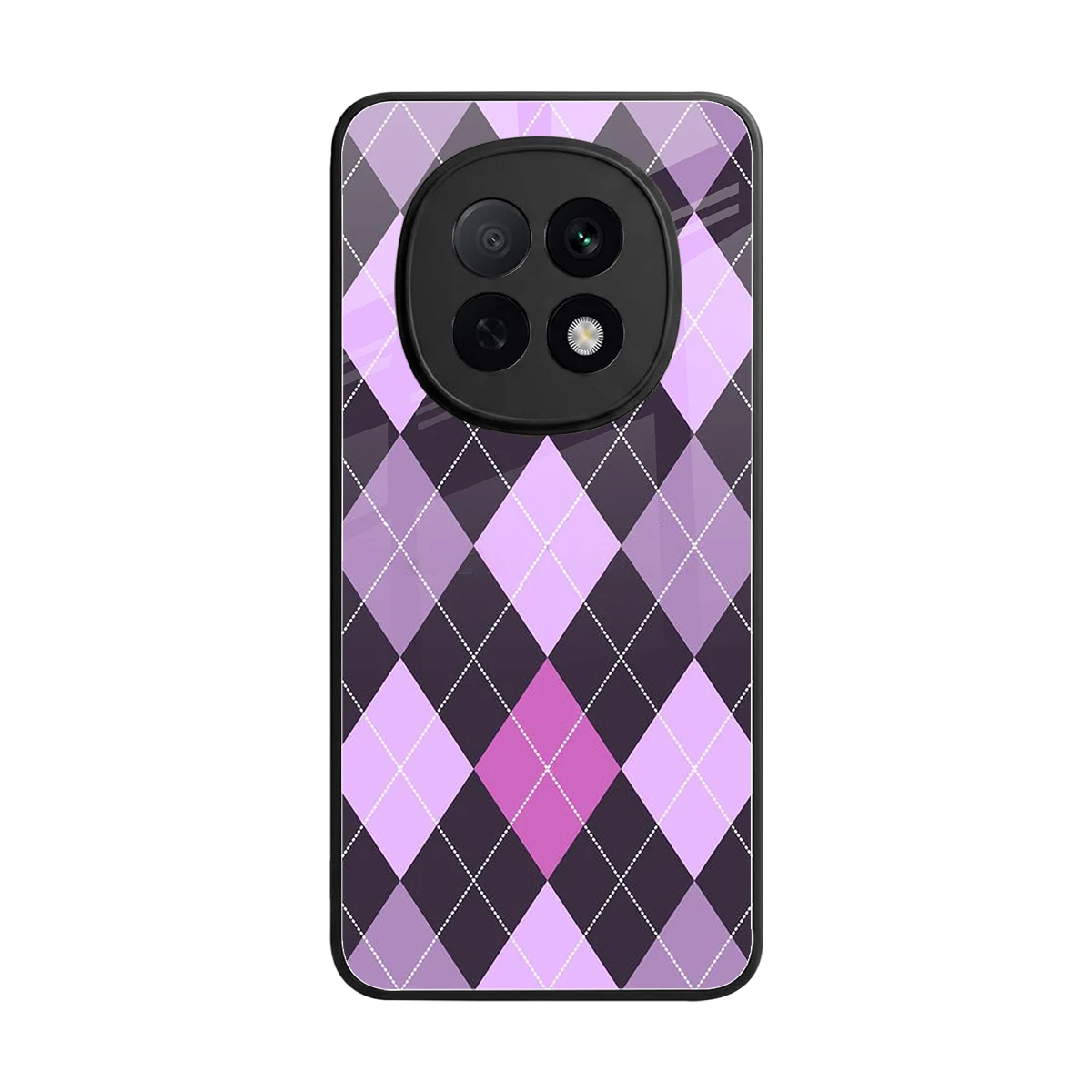 Argyle Purple back phone cover | glass case for oppo f29 pro 5g