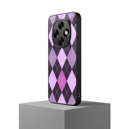 Argyle Purple oppo f31 pro 5g mobile cover | shockproof glass phone case