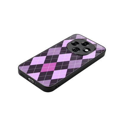 Argyle Purple stylish phone case for oppo f31 pro 5g | glossy glass and slim fit