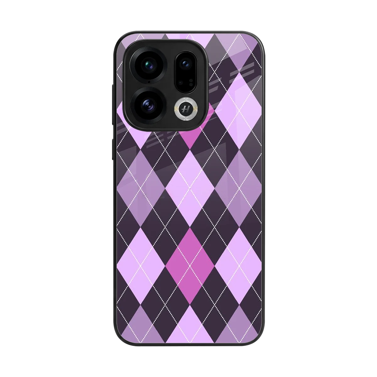 Argyle Purple back phone cover | glass case for oppo find x9