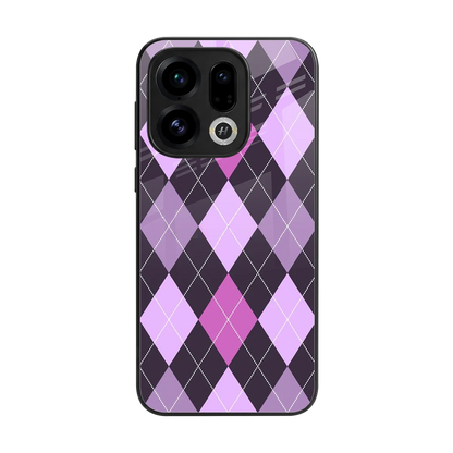 Argyle Purple back phone cover | glass case for oppo find x9
