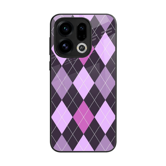 Argyle Purple back phone cover | glass case for oppo find x9