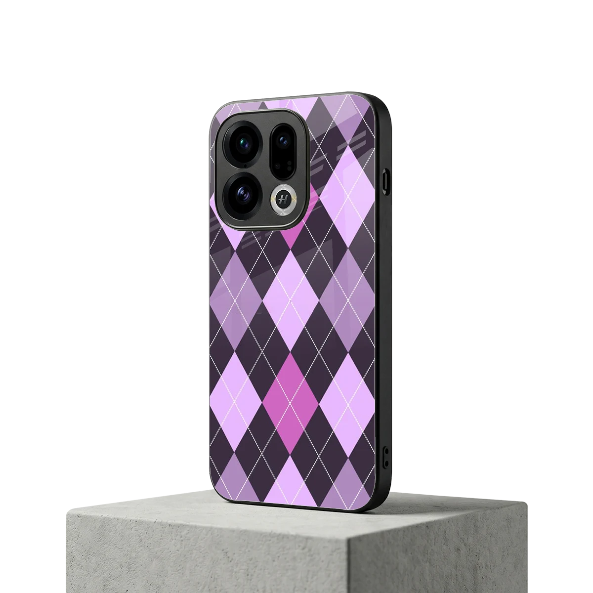 Argyle Purple oppo find x9 mobile cover | shockproof glass phone case