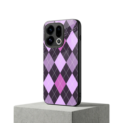 Argyle Purple oppo find x9 mobile cover | shockproof glass phone case