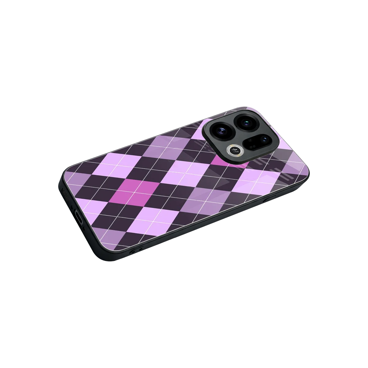 Argyle Purple stylish phone case for oppo find x9 | glossy glass and slim fit
