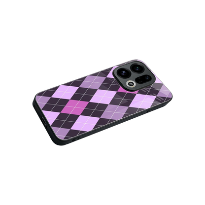 Argyle Purple stylish phone case for oppo find x9 | glossy glass and slim fit