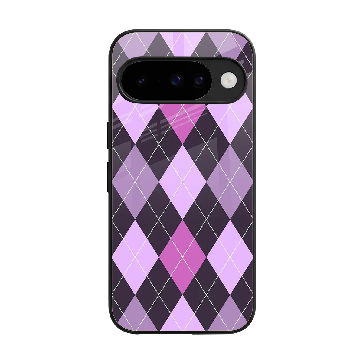 Argyle Purple back phone cover | glass case for google pixel 10
