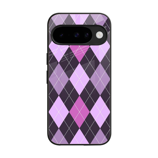 Argyle Purple back phone cover | glass case for google pixel 10