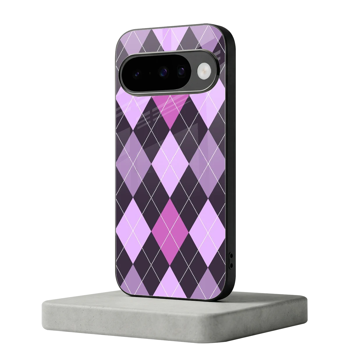 Argyle Purple google pixel 10 mobile cover | shockproof glass phone case