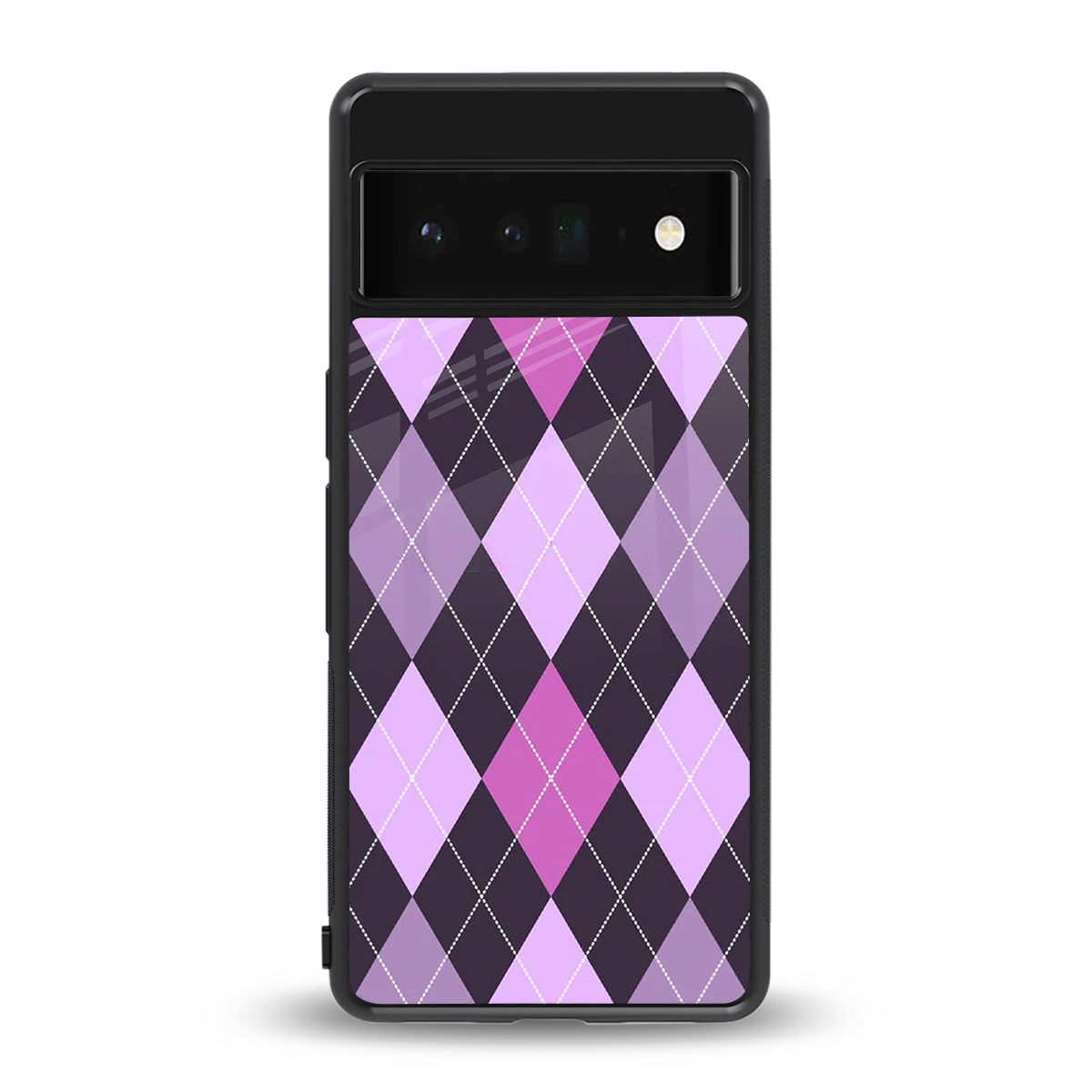 Argyle Purple back phone cover | glass case for google pixel 6 pro