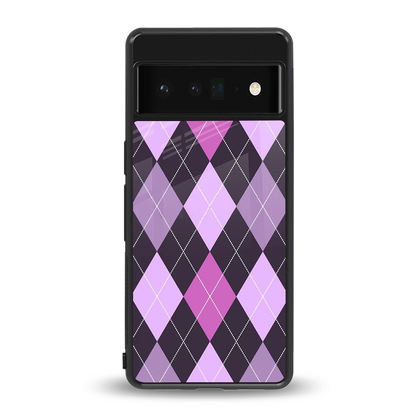 Argyle Purple back phone cover | glass case for google pixel 6 pro