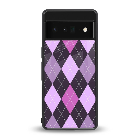 Argyle Purple back phone cover | glass case for google pixel 6 pro