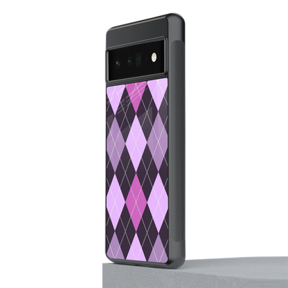 Argyle Purple stylish phone case for google pixel 6 pro | glossy glass and slim fit