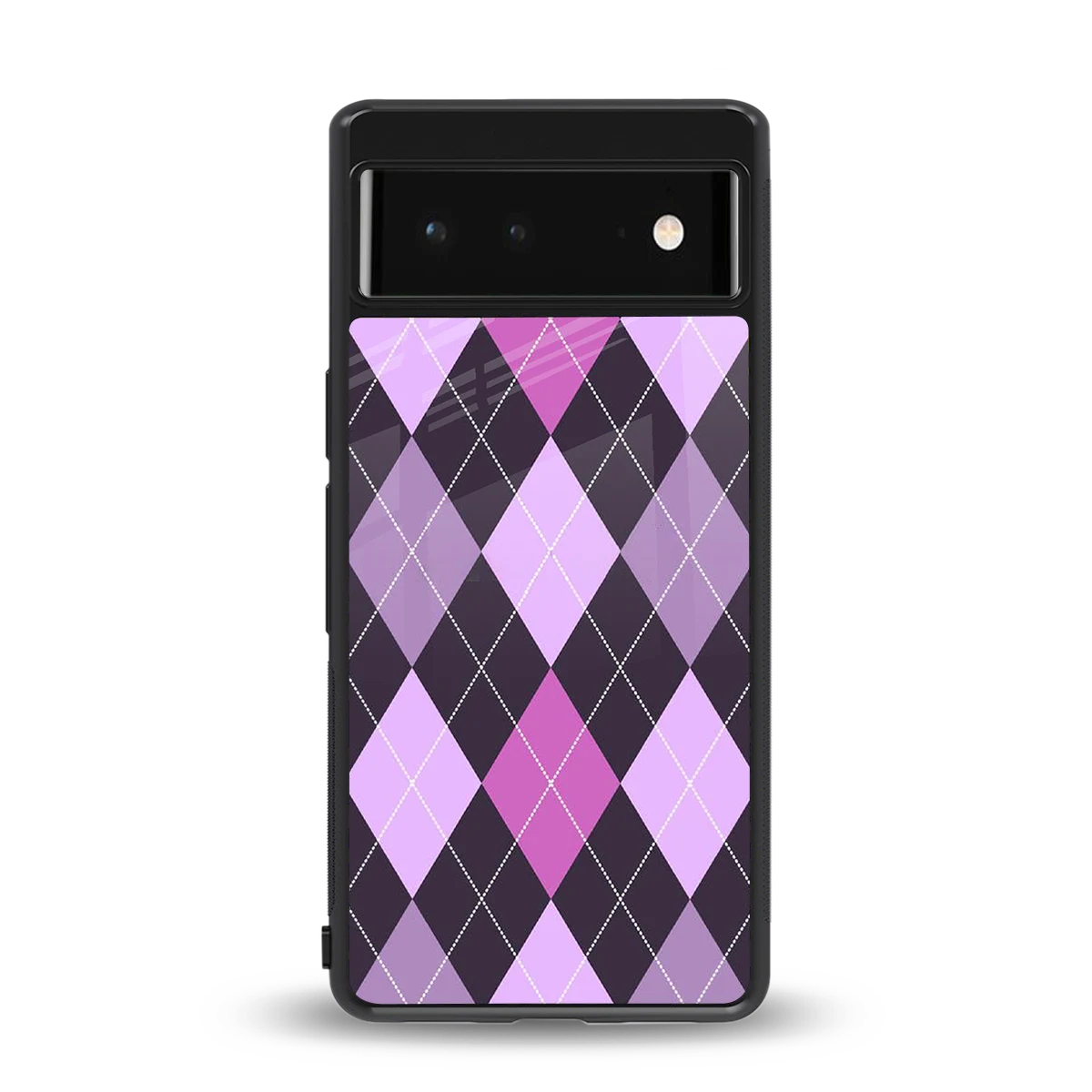 Argyle Purple back phone cover | glass case for google pixel 6