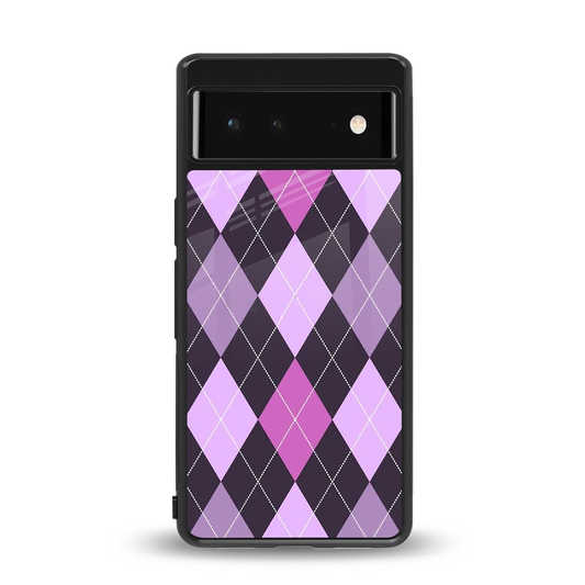 Argyle Purple back phone cover | glass case for google pixel 6