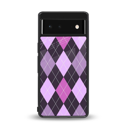 Argyle Purple back phone cover | glass case for google pixel 6a