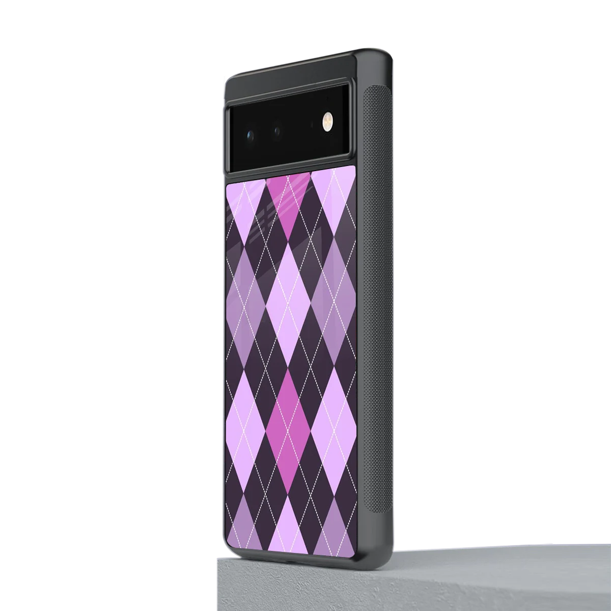 Argyle Purple stylish phone case for google pixel 6 | glossy glass and slim fit