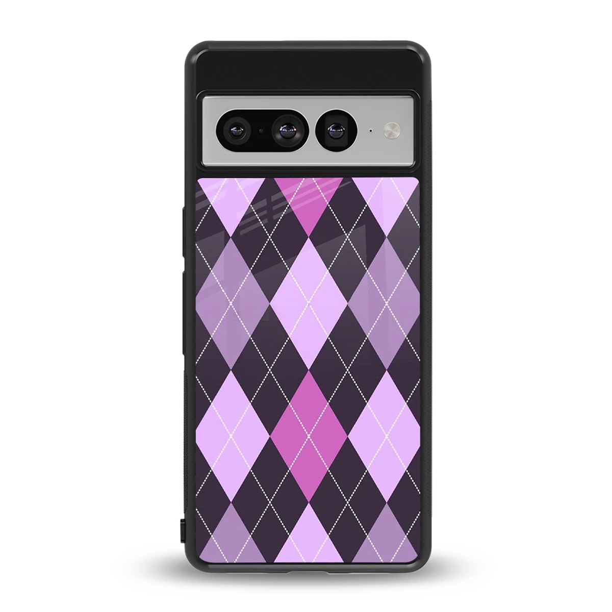 Argyle Purple back phone cover | glass case for google pixel 7 pro