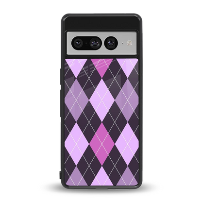 Argyle Purple back phone cover | glass case for google pixel 7 pro