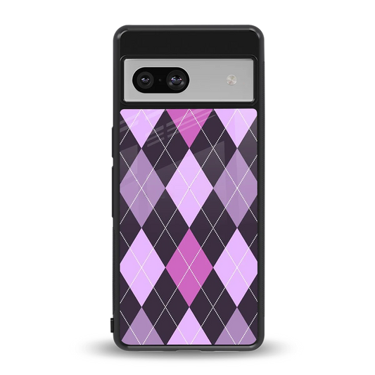 Argyle Purple back phone cover | glass case for google pixel 7a
