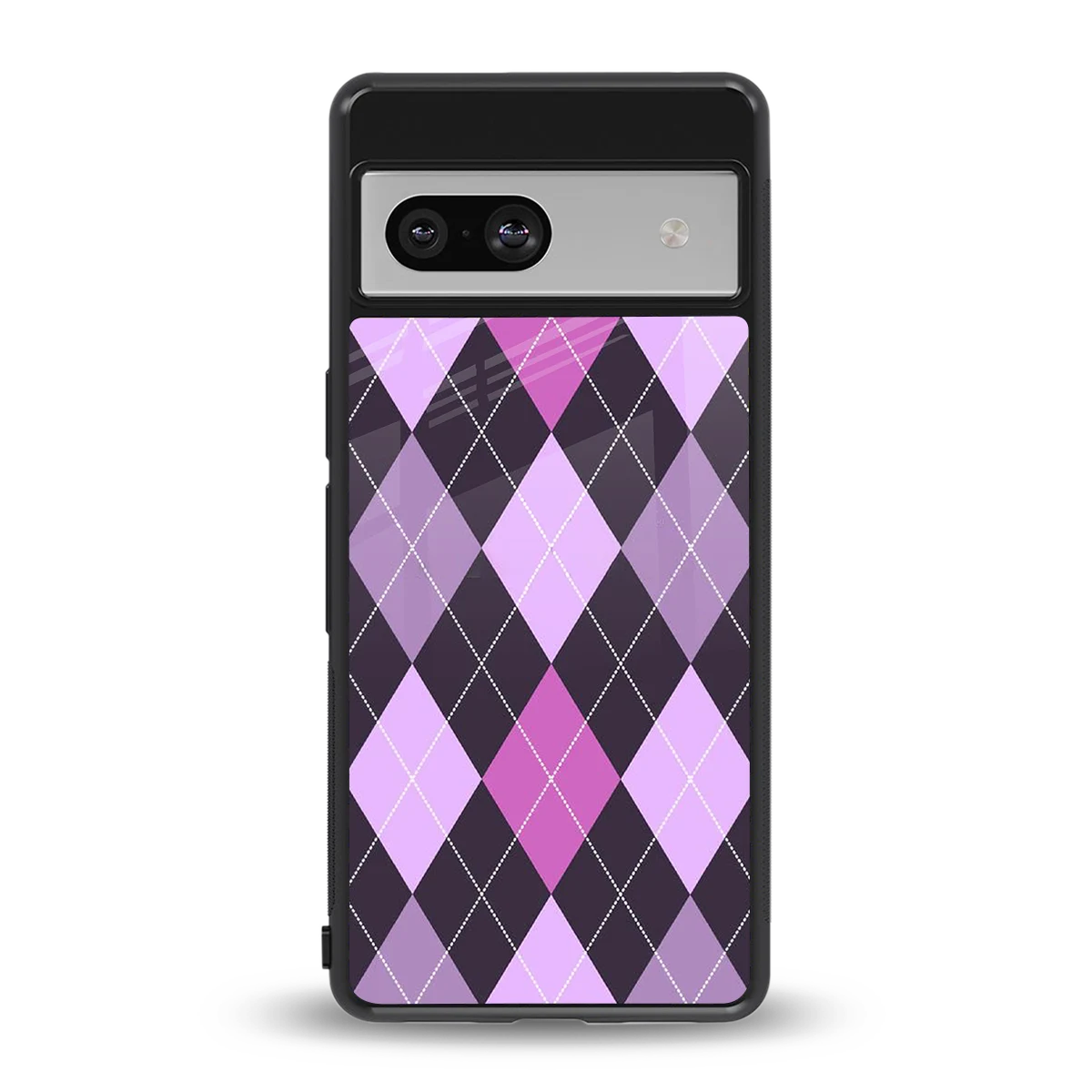 Argyle Purple back phone cover | glass case for google pixel 7