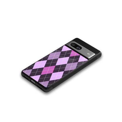 Argyle Purple google pixel 7a mobile cover | shockproof glass phone case