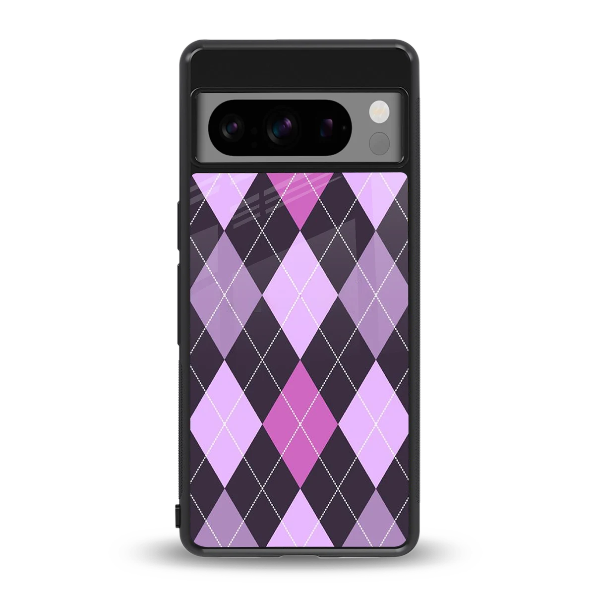 Argyle Purple back phone cover | glass case for google pixel 8 pro