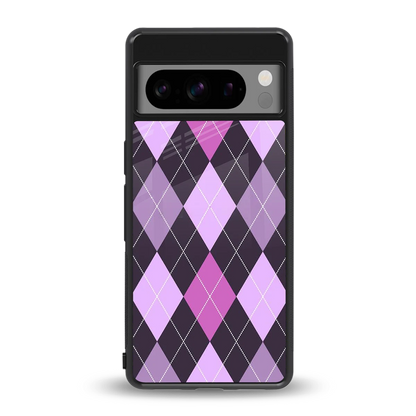 Argyle Purple back phone cover | glass case for google pixel 8 pro