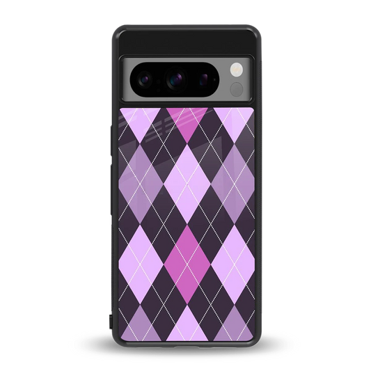 Argyle Purple back phone cover | glass case for google pixel 8 pro