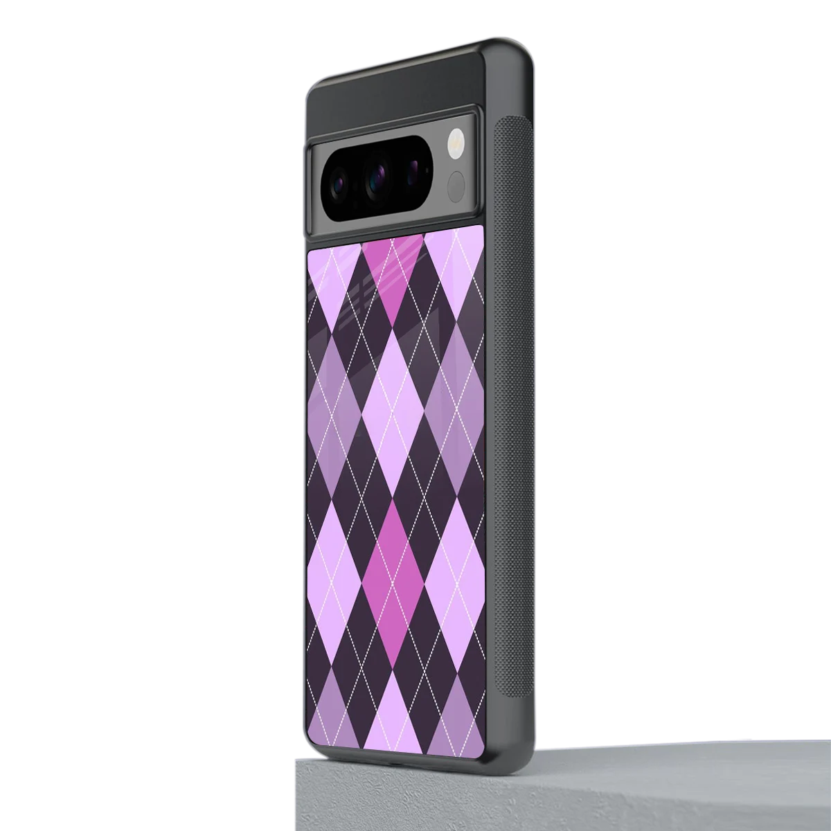 Argyle Purple stylish phone case for google pixel 8 pro | glossy glass and slim fit