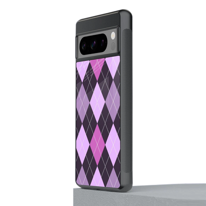 Argyle Purple stylish phone case for google pixel 8 pro | glossy glass and slim fit