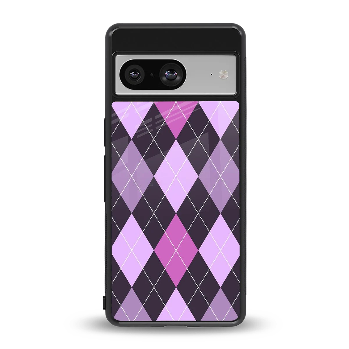 Argyle Purple back phone cover | glass case for google pixel 8