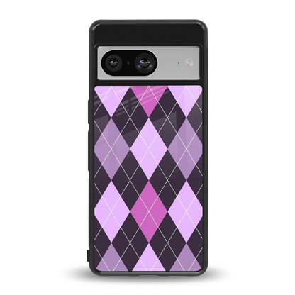 Argyle Purple back phone cover | glass case for google pixel 8