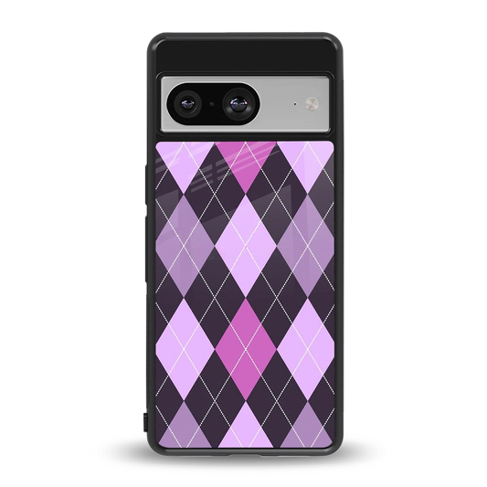 Argyle Purple back phone cover | glass case for google pixel 8