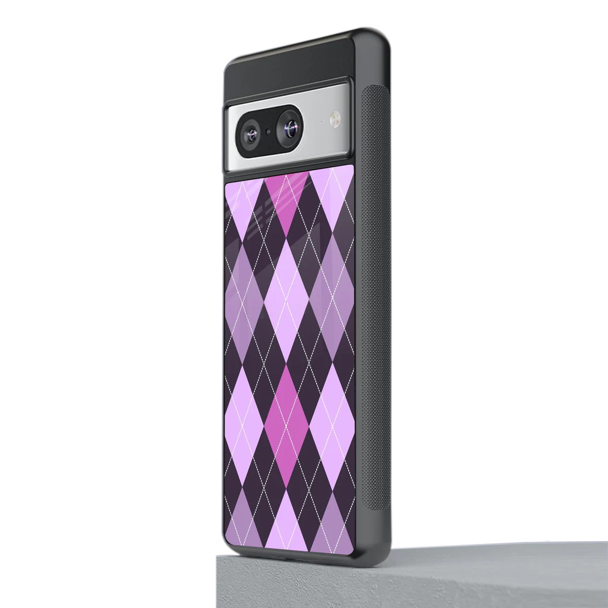 Argyle Purple stylish phone case for google pixel 8 | glossy glass and slim fit