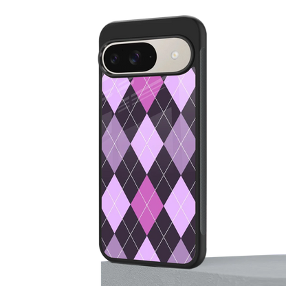 Argyle Purple google pixel 9 mobile cover | shockproof glass phone case