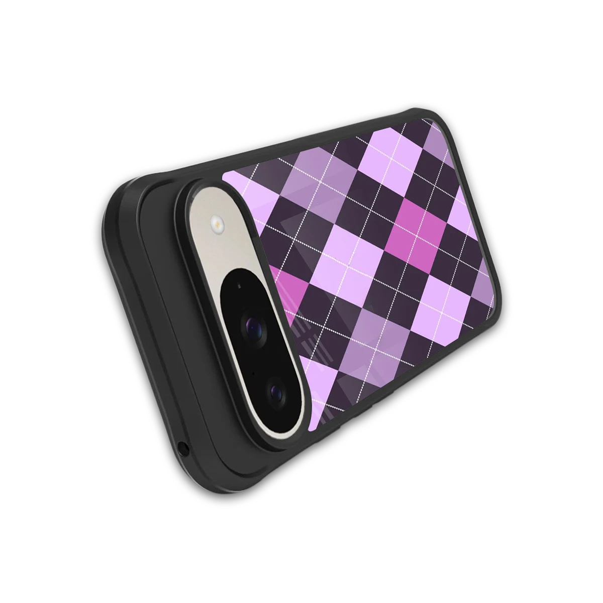 Argyle Purple stylish phone case for google pixel 9 | glossy glass and slim fit