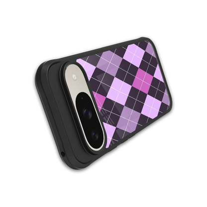 Argyle Purple stylish phone case for google pixel 9 | glossy glass and slim fit