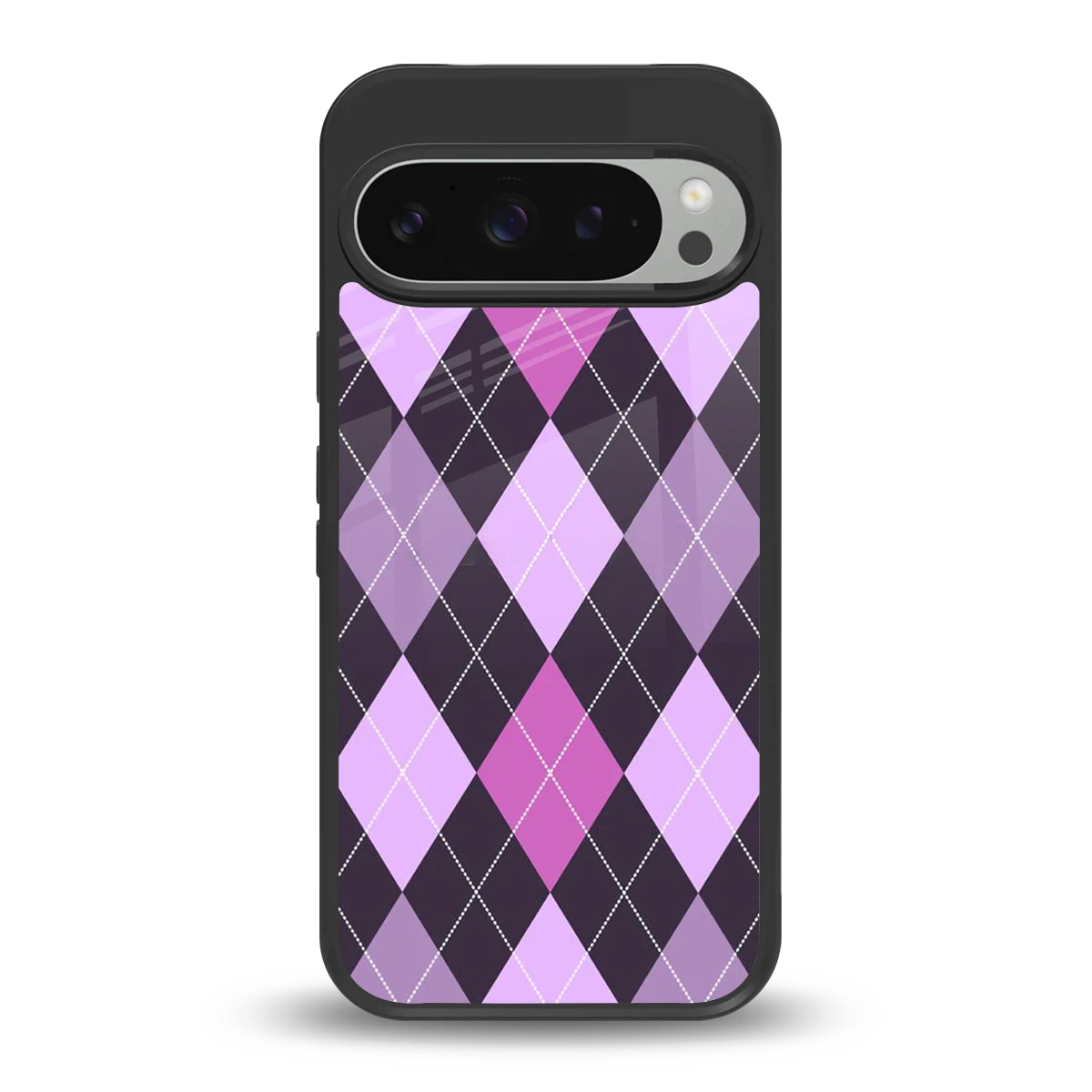 Argyle Purple back phone cover | glass case for google pixel 9 pro xl