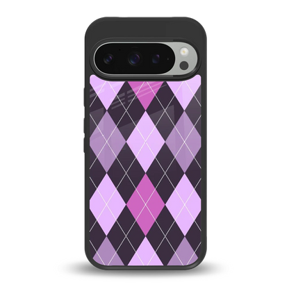 Argyle Purple back phone cover | glass case for google pixel 9 pro xl