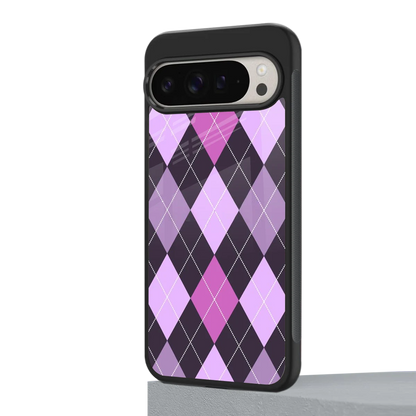 Argyle Purple google pixel 9 pro xl mobile cover | shockproof glass phone case
