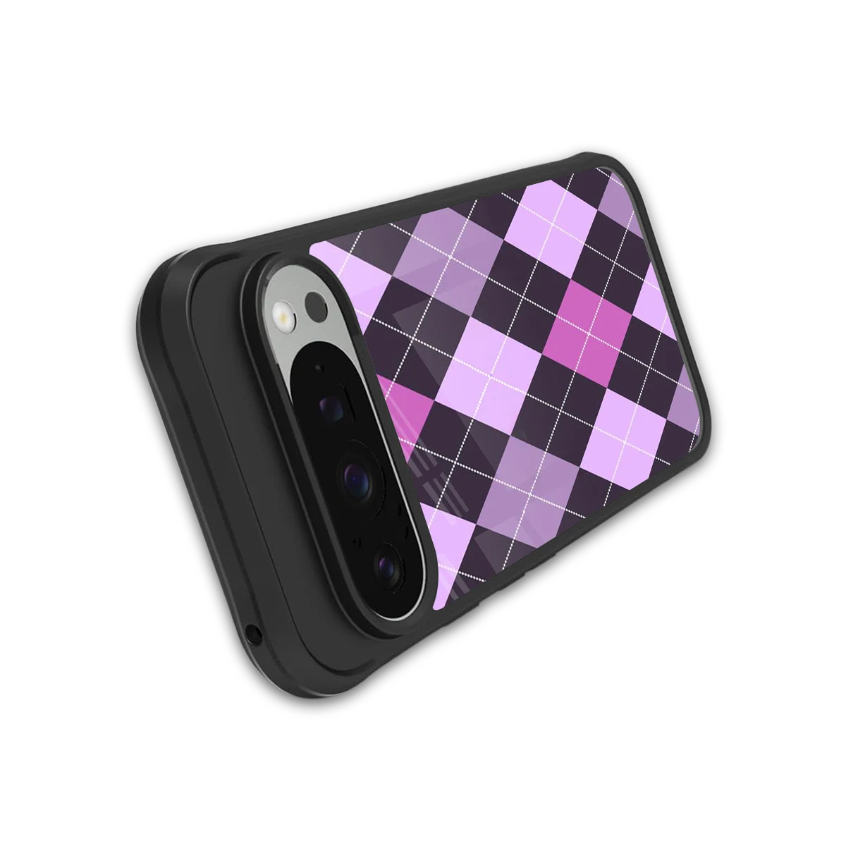 Argyle Purple stylish phone case for google pixel 9 pro | glossy glass and slim fit